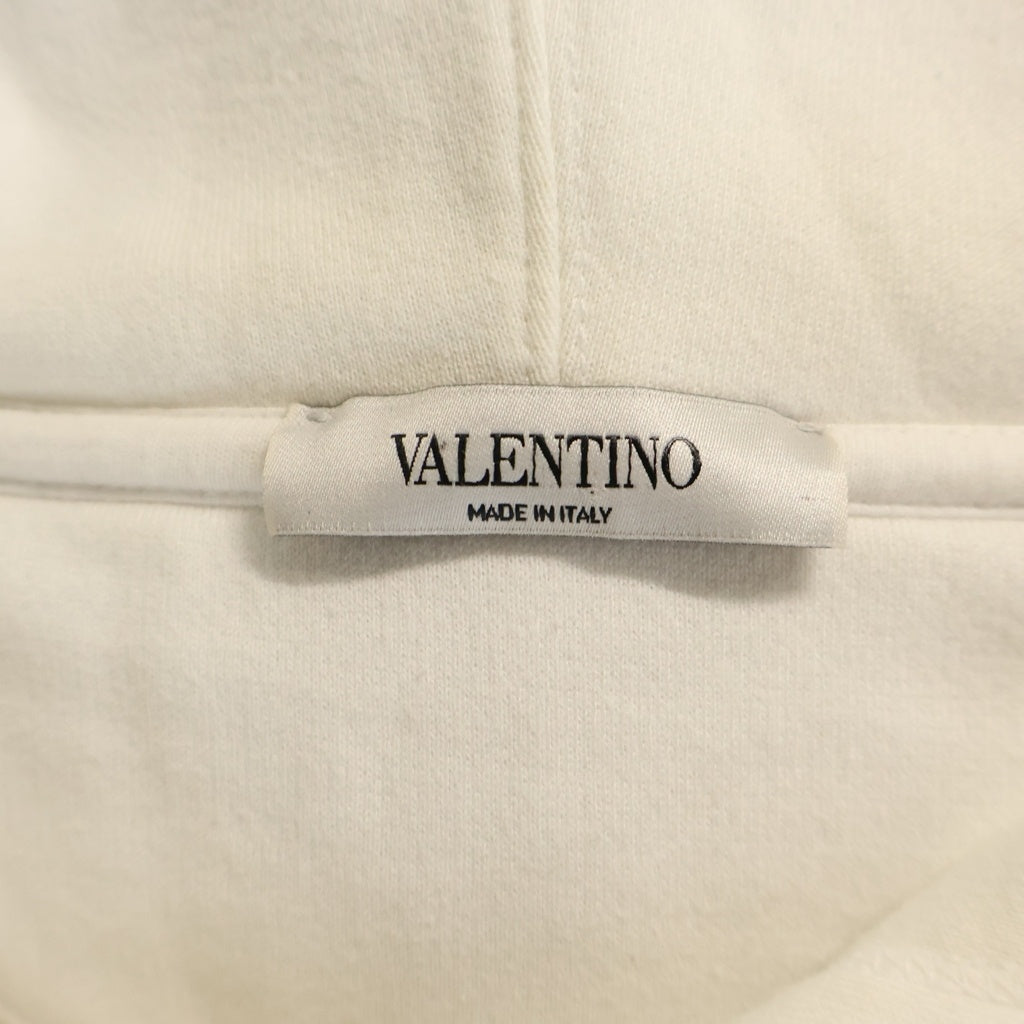 VALENTINO(ヴァレンティノ) VLTN ロゴプリントフーディー プルオーバーパーカー ホワイト WV3MF14F3TV