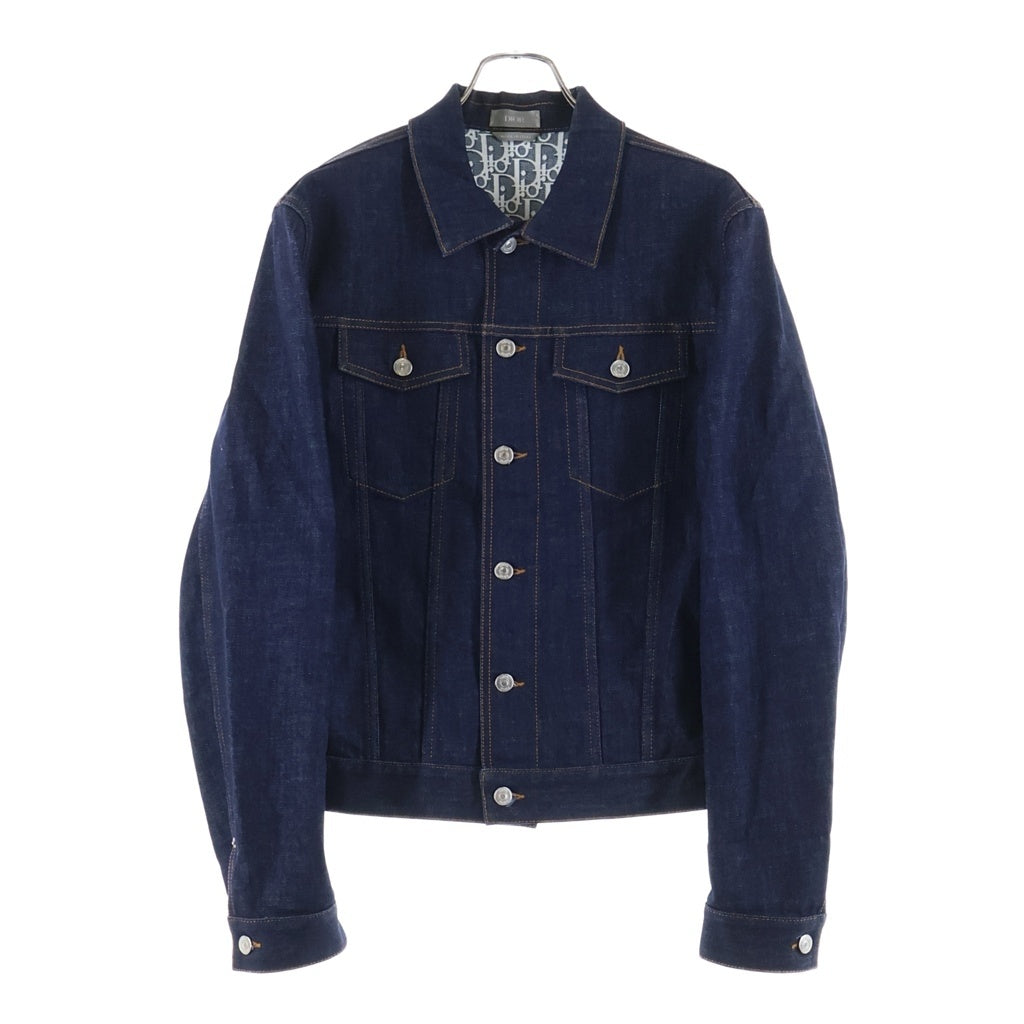 Christian Dior(クリスチャンディオール) 20SS トロッターロゴ オブリーク柄 デニムジャケット インディゴ 013D482B226X