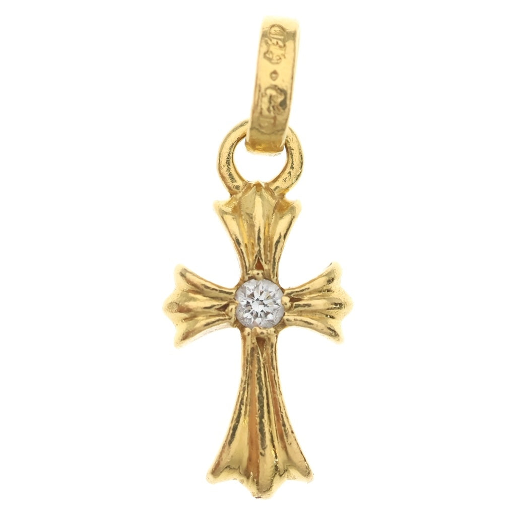 CHROME HEARTS(クロムハーツ) 22K CRS BBYFAT DIA ベイビーファットクロス 両面1ダイヤ ペンダントトップ ゴールド BCA034