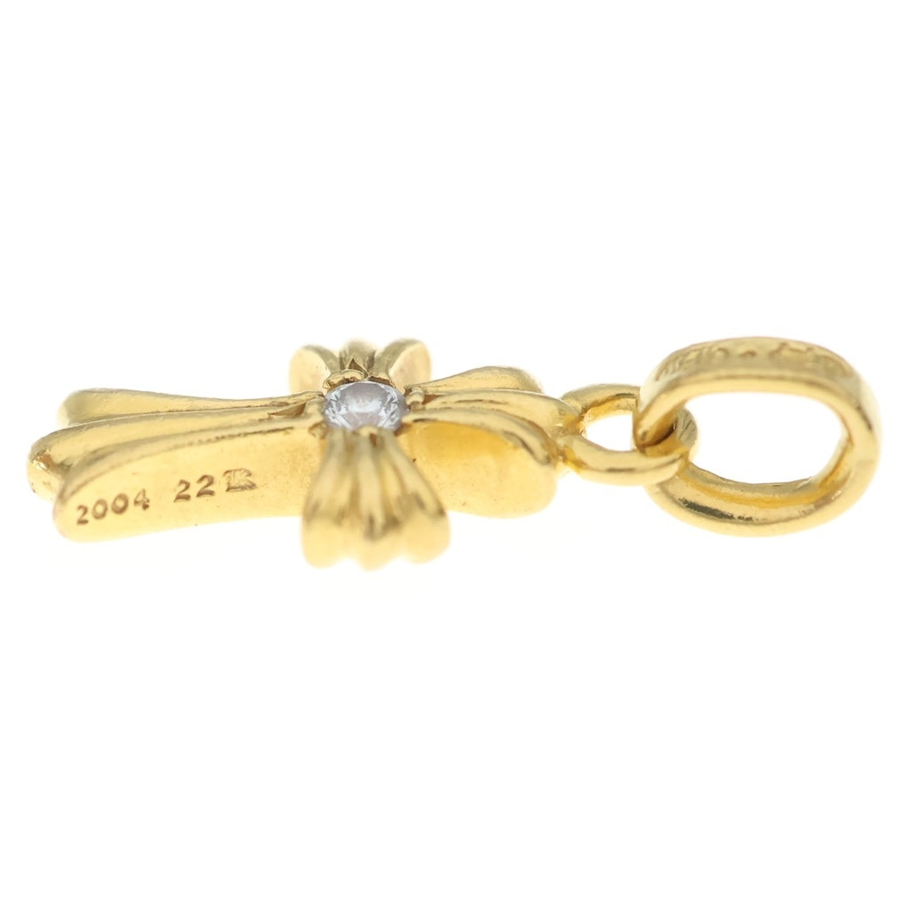 CHROME HEARTS(クロムハーツ) 22K CRS BBYFAT DIA ベイビーファットクロス 両面1ダイヤ ペンダントトップ ゴールド BCA034