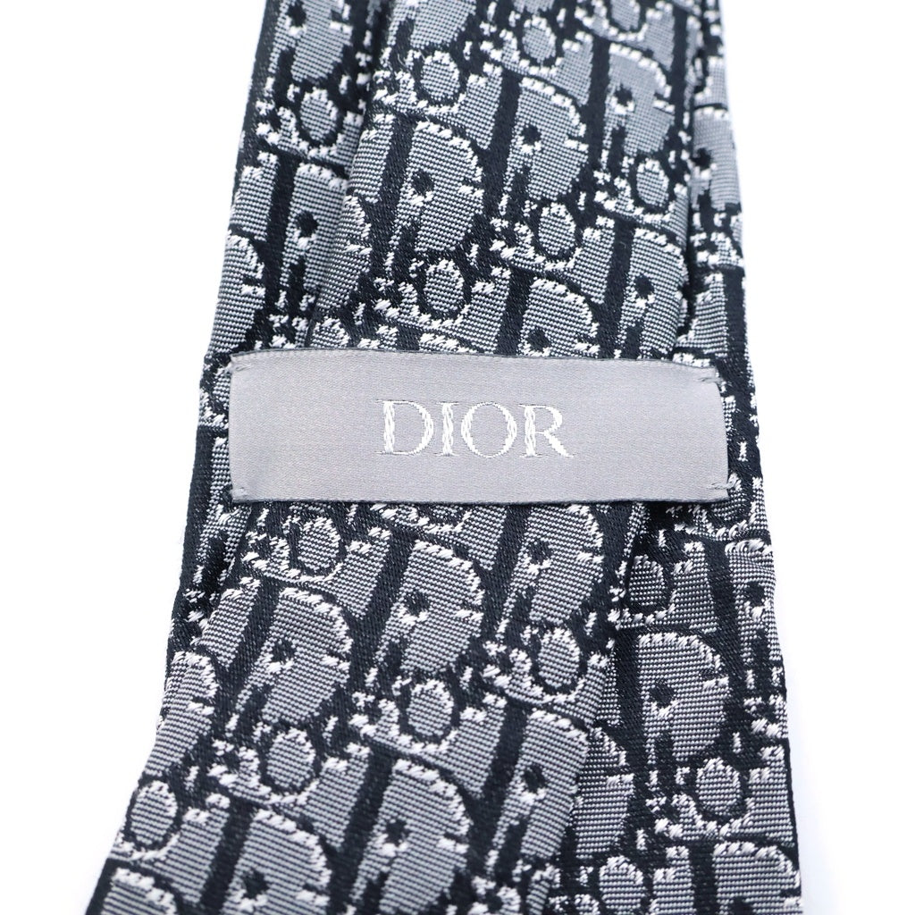 DIOR(ディオール) 総柄 トロッター シルク ネクタイ グレー