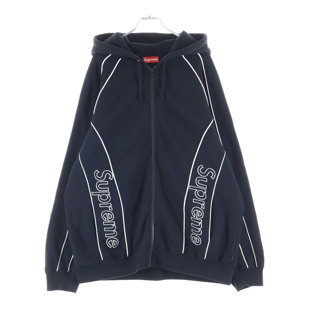 SUPREME(シュプリーム) 21AW Track Paneled Zip Up Hooded Sweatshirt トラックパネル ジップアップフーディー ジップパーカー ブラック