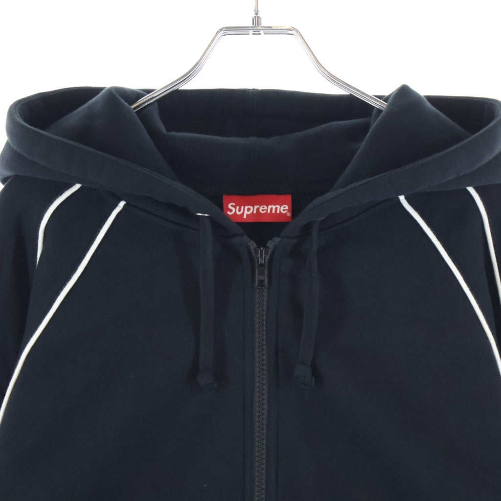 SUPREME(シュプリーム) 21AW Track Paneled Zip Up Hooded Sweatshirt トラックパネル ジップアップフーディー ジップパーカー ブラック