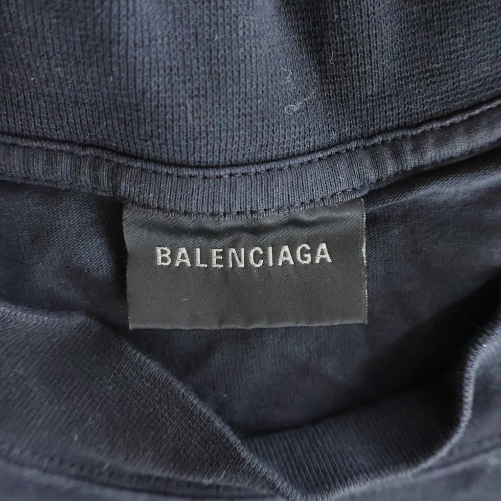 BALENCIAGA(バレンシアガ) Cursive Medium Fit T-shirt カーシヴ ミディアムフィット 半袖Tシャツ 刺繍 カットソー ブラック 764235 TTVM7