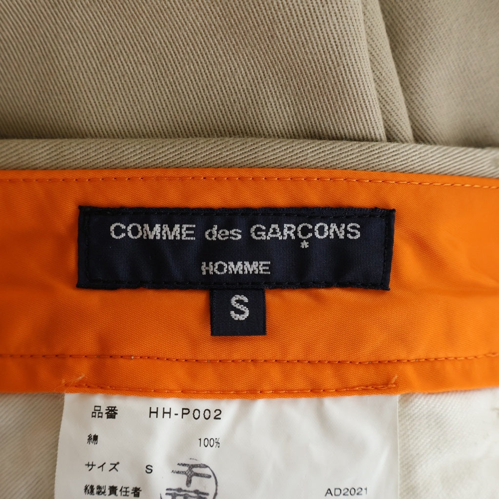 COMME des GARCONS HOMME(コムデギャルソンオム) 21AW コットンワイドチノパンツ スラックスパンツ ベージュ/オレンジ HH-P002