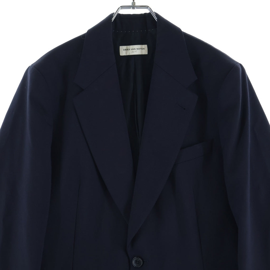DRIES VAN NOTEN(ドリスヴァンノッテン) 2B テーラードジャケット ウールポリエステル ネイビー 73-07-94-07020