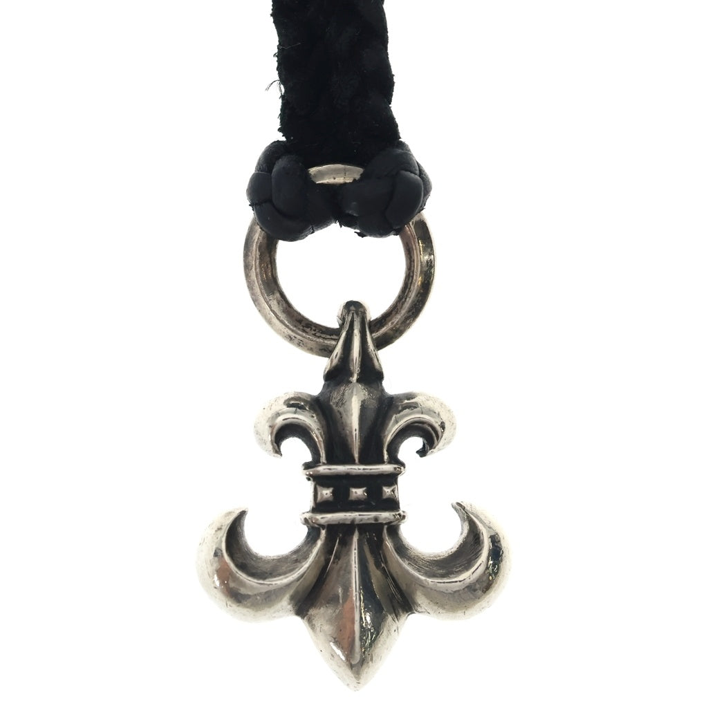 CHROME HEARTS(クロムハーツ) BS FLUER BC BSフレア レザーブレイド ボロチップ ネックレス ブラック/シルバー
