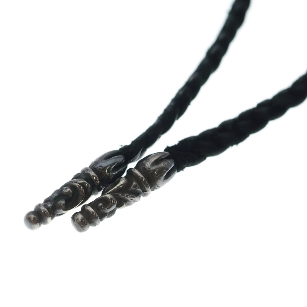 CHROME HEARTS(クロムハーツ) BS FLUER BC BSフレア レザーブレイド ボロチップ ネックレス ブラック/シルバー