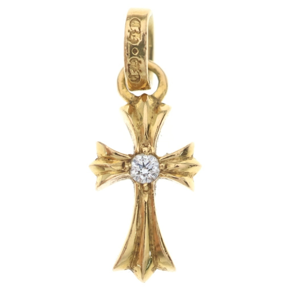CHROME HEARTS(クロムハーツ) 22K CRS BBYFAT A/1DIA ベイビーファットクロス 両面アフター1ダイヤ ペンダントトップ ゴールド