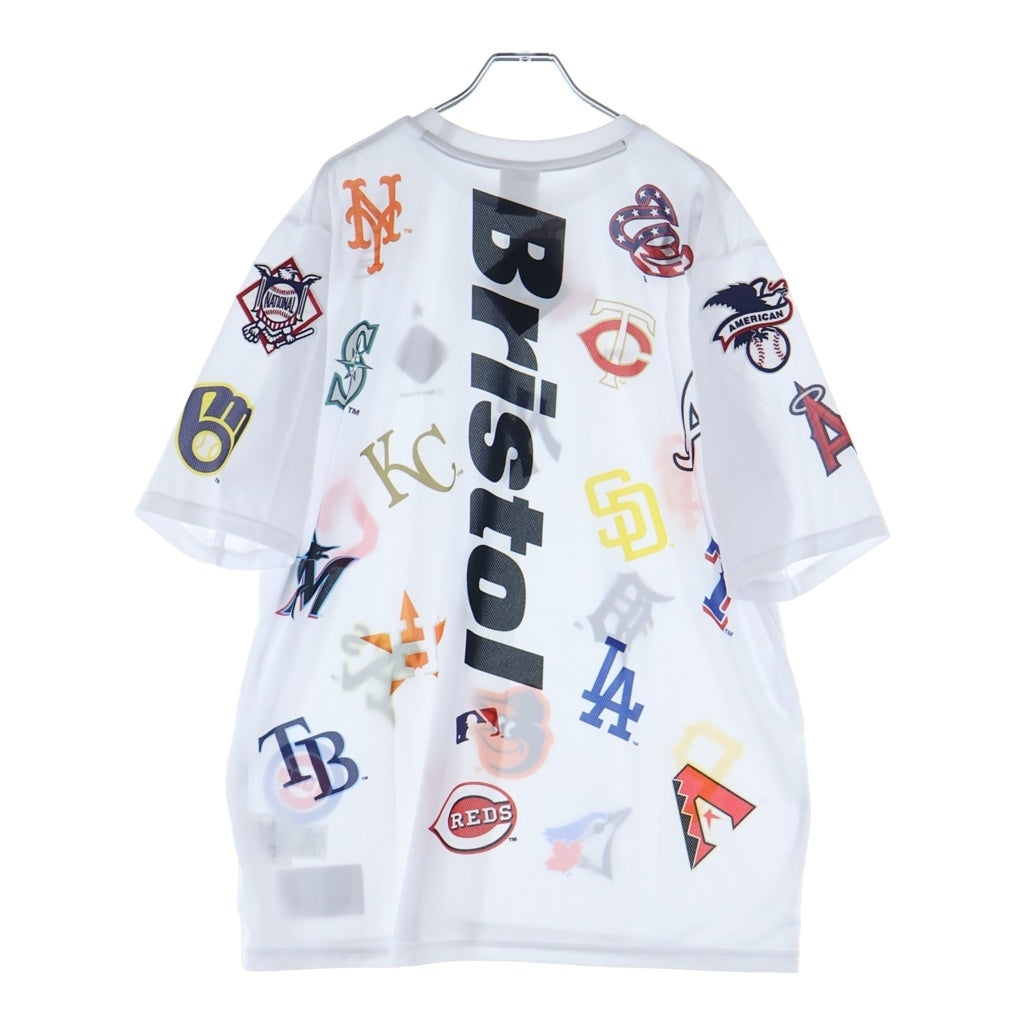 F.C.R.B.(エフシーアールビー) ×MLB TOUR ALL TEAM BIG TEE ツアー オール チーム ビッグ プリント 半袖Tシャツ カットソー ホワイト FCRB-212017