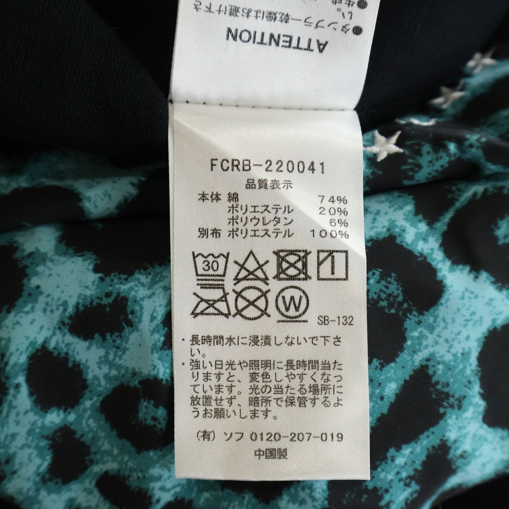 F.C.R.B.(エフシーアールビー) 22SS VENTILATION HOODIE レオパード柄 ベンチレーション ジップアップ フーディ ジャケット ブラック FCRB‐220041 FCRB-220041