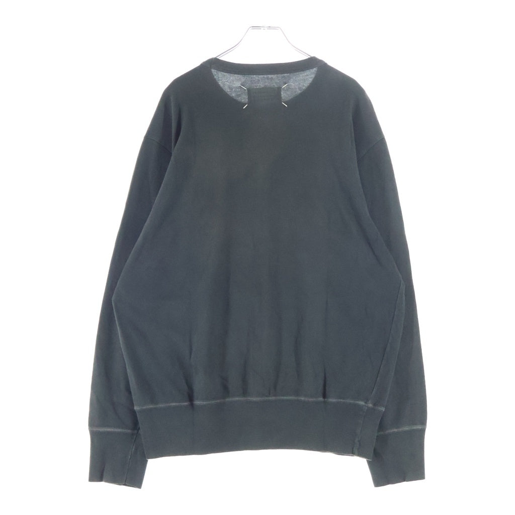 Maison Margiela(メゾンマルジェラ) Vガゼット ここのえ クルーネックスウェット カットソー チャコールブラック