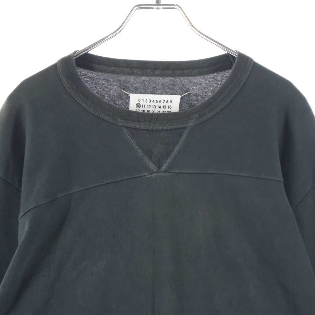Maison Margiela(メゾンマルジェラ) Vガゼット ここのえ クルーネックスウェット カットソー チャコールブラック