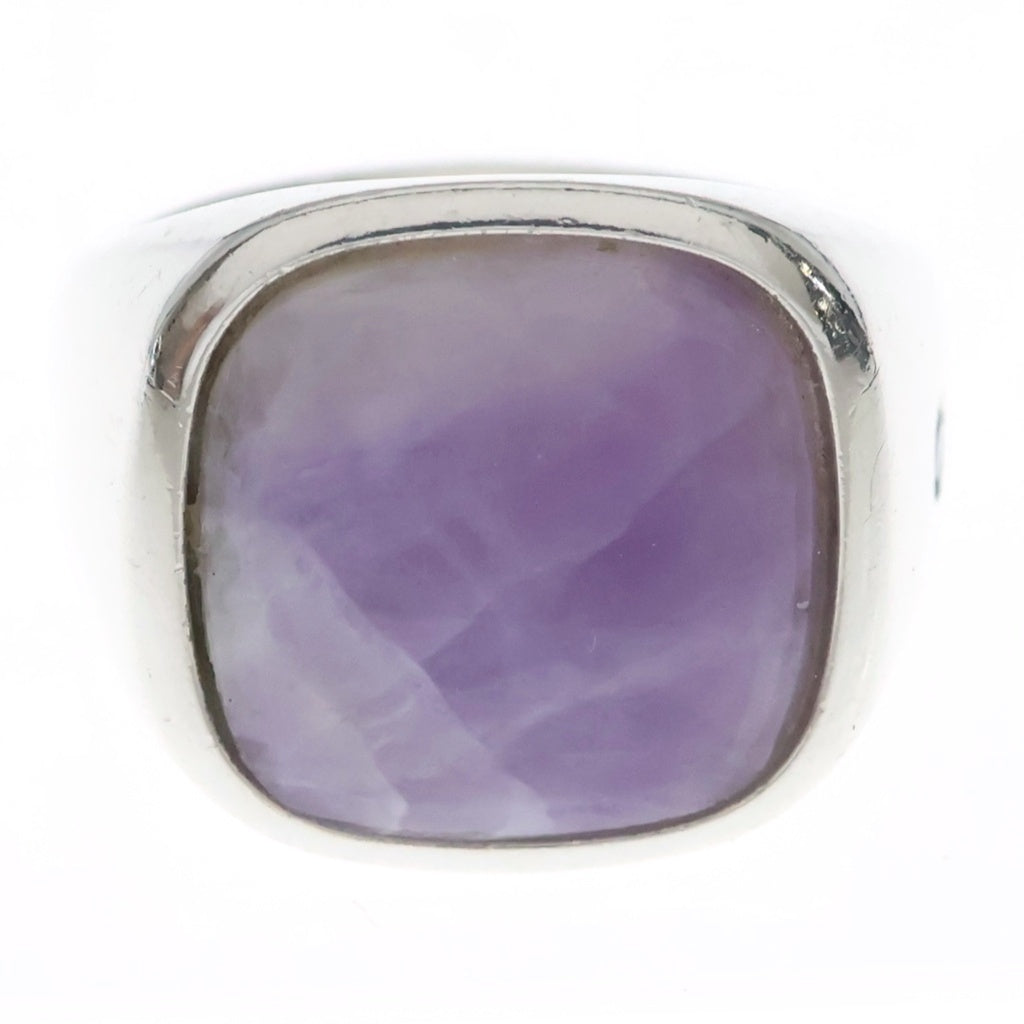 NO BRAND(ノーブランド) 【HATTON LABS】ハットンラブス Lepidolite Signet Ring レピドライト シグネット サファイア付き リング シルバー/パープル