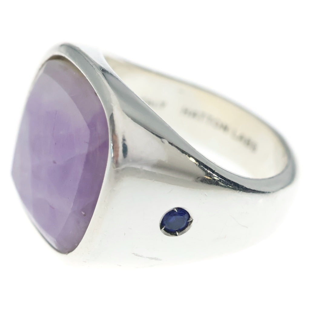 NO BRAND(ノーブランド) 【HATTON LABS】ハットンラブス Lepidolite Signet Ring レピドライト シグネット サファイア付き リング シルバー/パープル