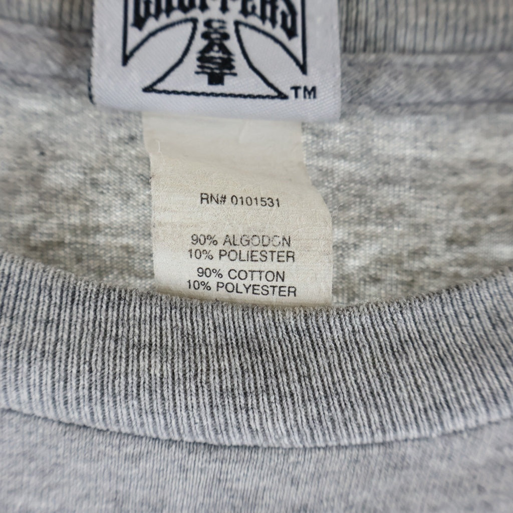 VINTAGE(ヴィンテージ) 00s West Coast Choppers ウエストコーストチョッパーズ アイアンクロス バイク 両面プリント 長袖Tシャツ カットソー グレー