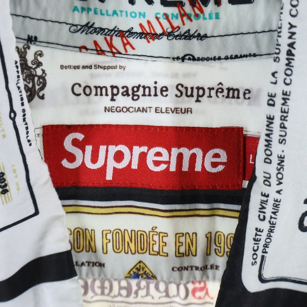 SUPREME(シュプリーム) 24AW Label Shirt ラベルシャツ 長袖総柄シャツ ホワイト