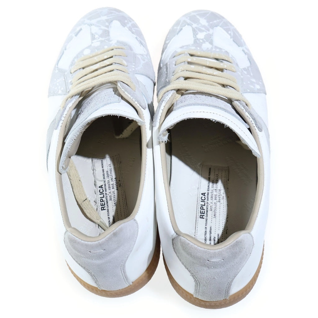 Maison Margiela(メゾンマルジェラ) REPLICA ペンキジャーマントレーナー ローカットスニーカーシューズ ホワイト