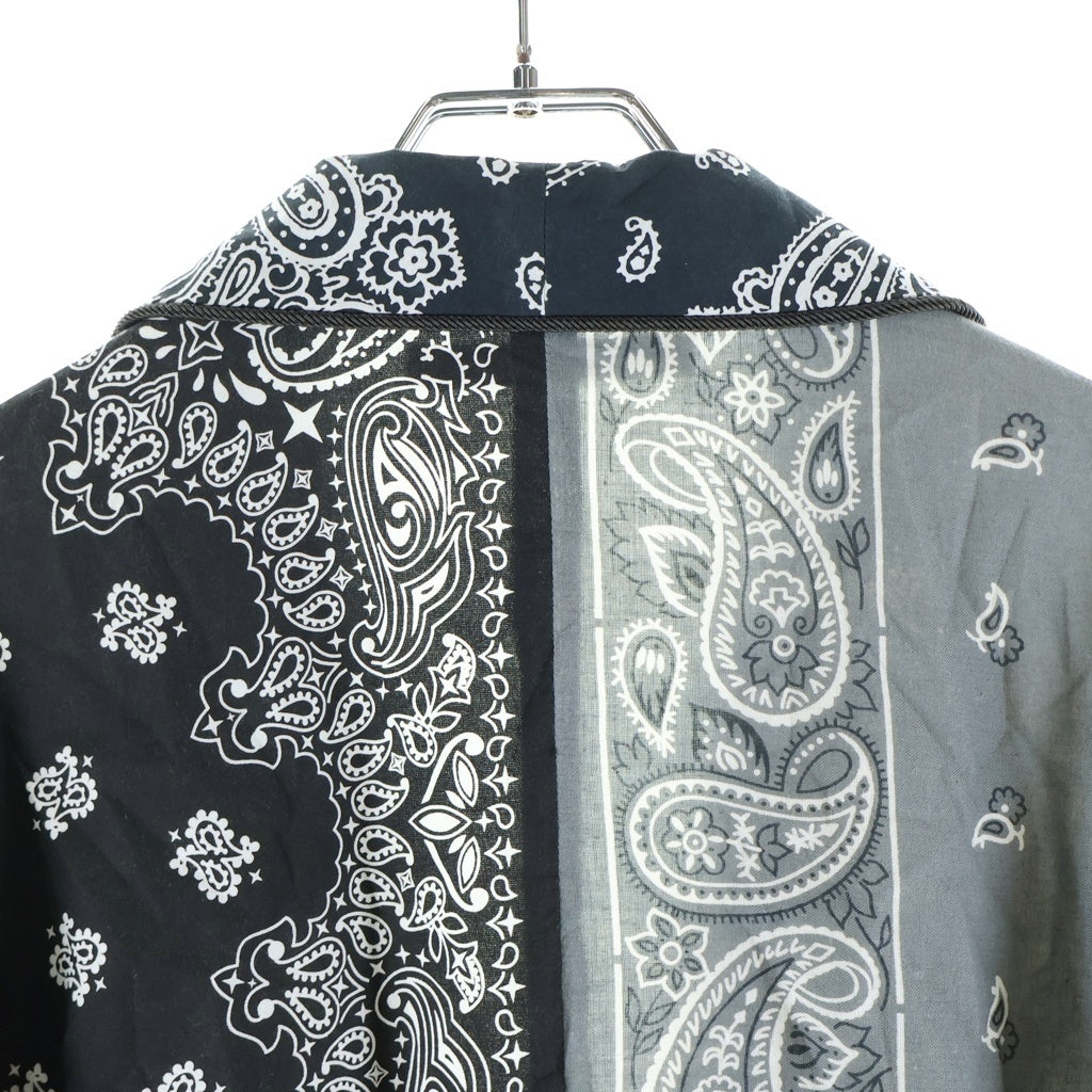 Children of the discordance(チルドレンオブザディスコーダンス) VINTAGE BANDANA PATCH WORK ROBE ヴィンテージバンダナ ワークローブ ペイズリー コート ブラック COTDCO-707