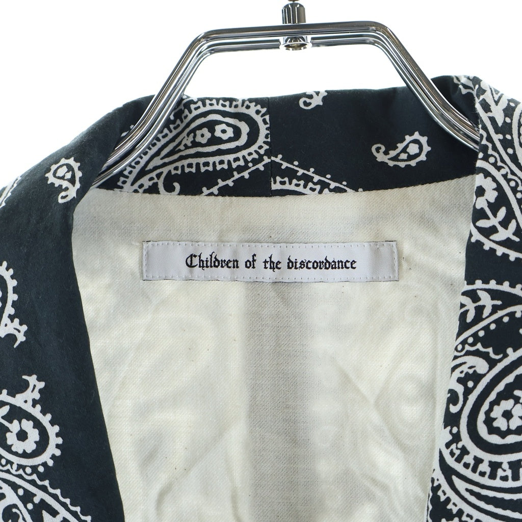 Children of the discordance(チルドレンオブザディスコーダンス) VINTAGE BANDANA PATCH WORK ROBE ヴィンテージバンダナ ワークローブ ペイズリー コート ブラック COTDCO-707