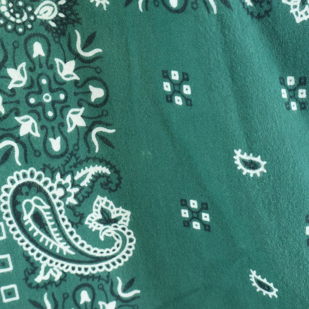 Children of the discordance(チルドレンオブザディスコーダンス) VINTAGE BANDANA PATCHWORK PULLOVER LS ヴィンテージ バンダナパッチワーク Vネックプルオーバー長袖シャツ グリーン COTDSH-123