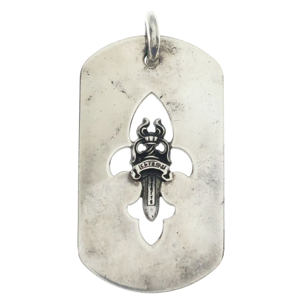 CHROME HEARTS(クロムハーツ) D TAG LRG FLE DAG フレアダガードッグタグ ネックレストップ シルバー