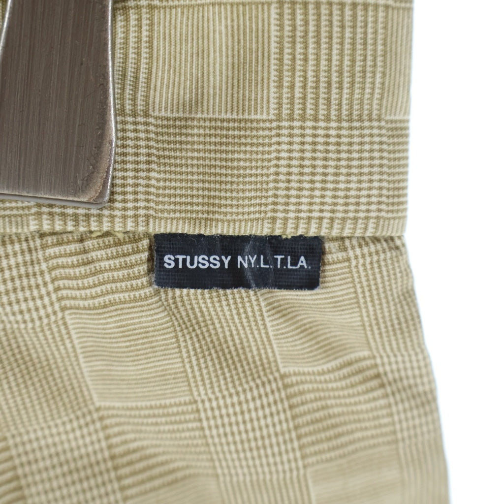 STUSSY(ステューシー) 90S OLD デッドストック 紺タグ チェック柄 ジップフライ ハーフパンツ ベージュ