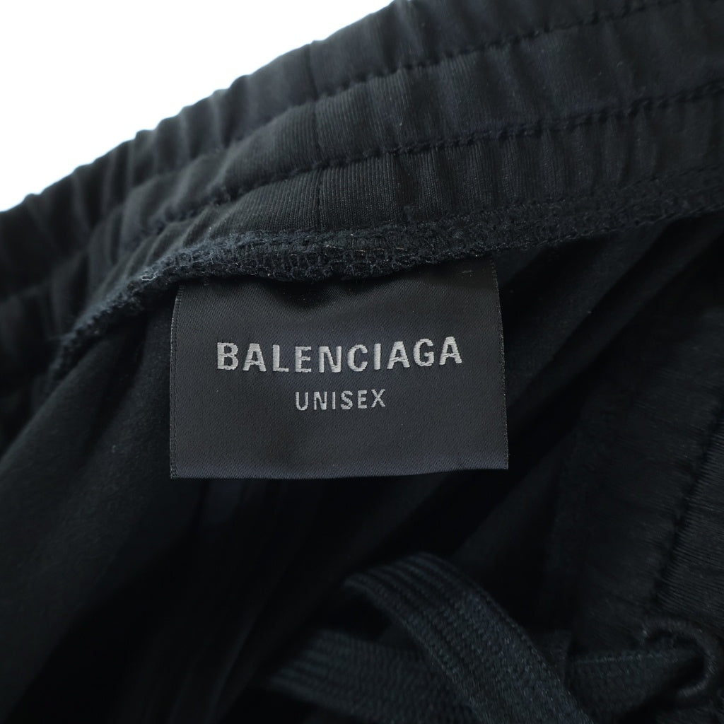 BALENCIAGA(バレンシアガ) ロゴ刺繍 ナイロン サイドジップ トラックパンツ ブラック 837515