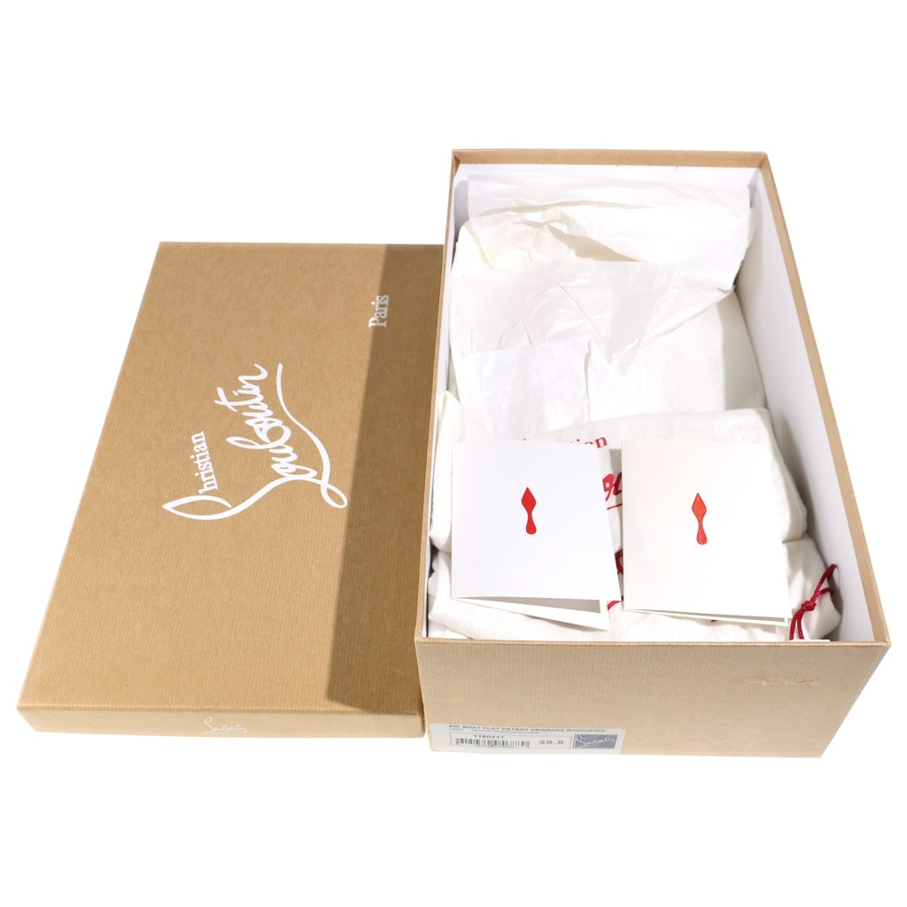 CHRISTIAN LOUBOUTIN(クリスチャンルブタン) Pik Boat ピックボート パイソンプリント スパイクスタッズ パテントレザー ローカットスニーカー スリッポン ホワイト レディース