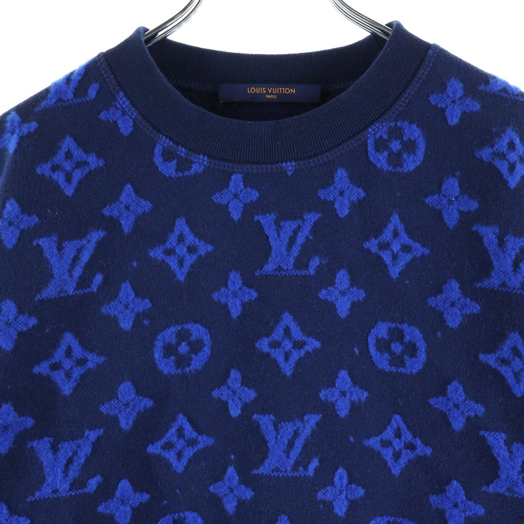 LOUIS VUITTON(ルイヴィトン) 19AW Monogram Jacquard CREW NECK モノグラムジャガードクルーネックスウェットトレーナー ブルー RM192M NPH HHY14W