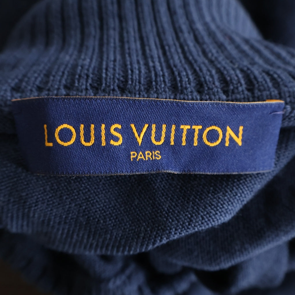 LOUIS VUITTON(ルイヴィトン) 22SS ×NIGO インタルシアハート ロゴ ウール ハイネック ニット セーター ネイビー RM221M ZLL HMN05W