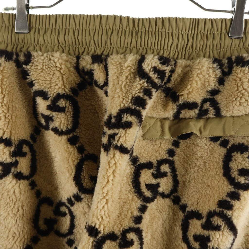 GUCCI(グッチ) GG Jacquard Track Bottoms GGジャカード ジョギング フリース ボア トラック パンツ ブラウン 715233 XJETP