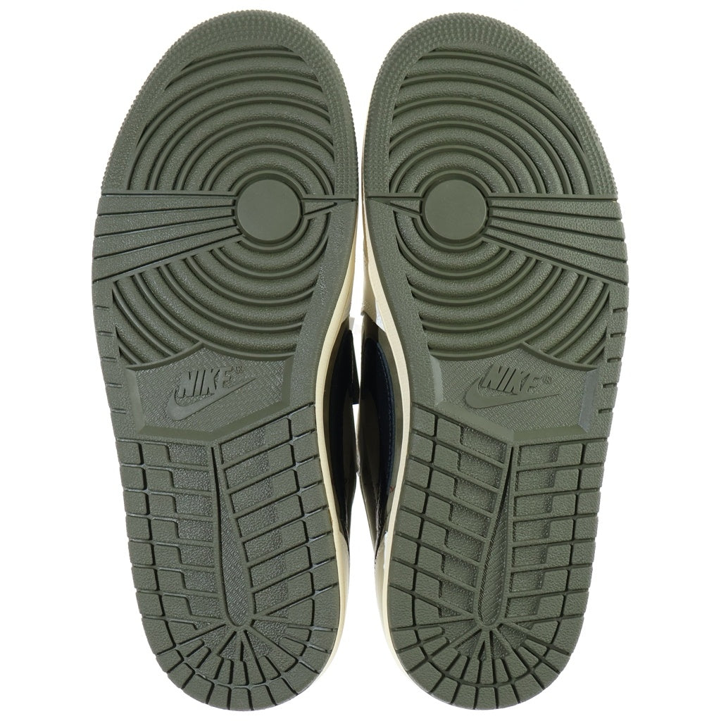 NIKE(ナイキ) ×TAVIS SCOTT AIR JORDAN1 LOW OG SP REVERSE OLIVE エアジョーダン1 リバースオリーブ ローカットスニーカー ホワイト/ブラック US9/27cm DM7866-200