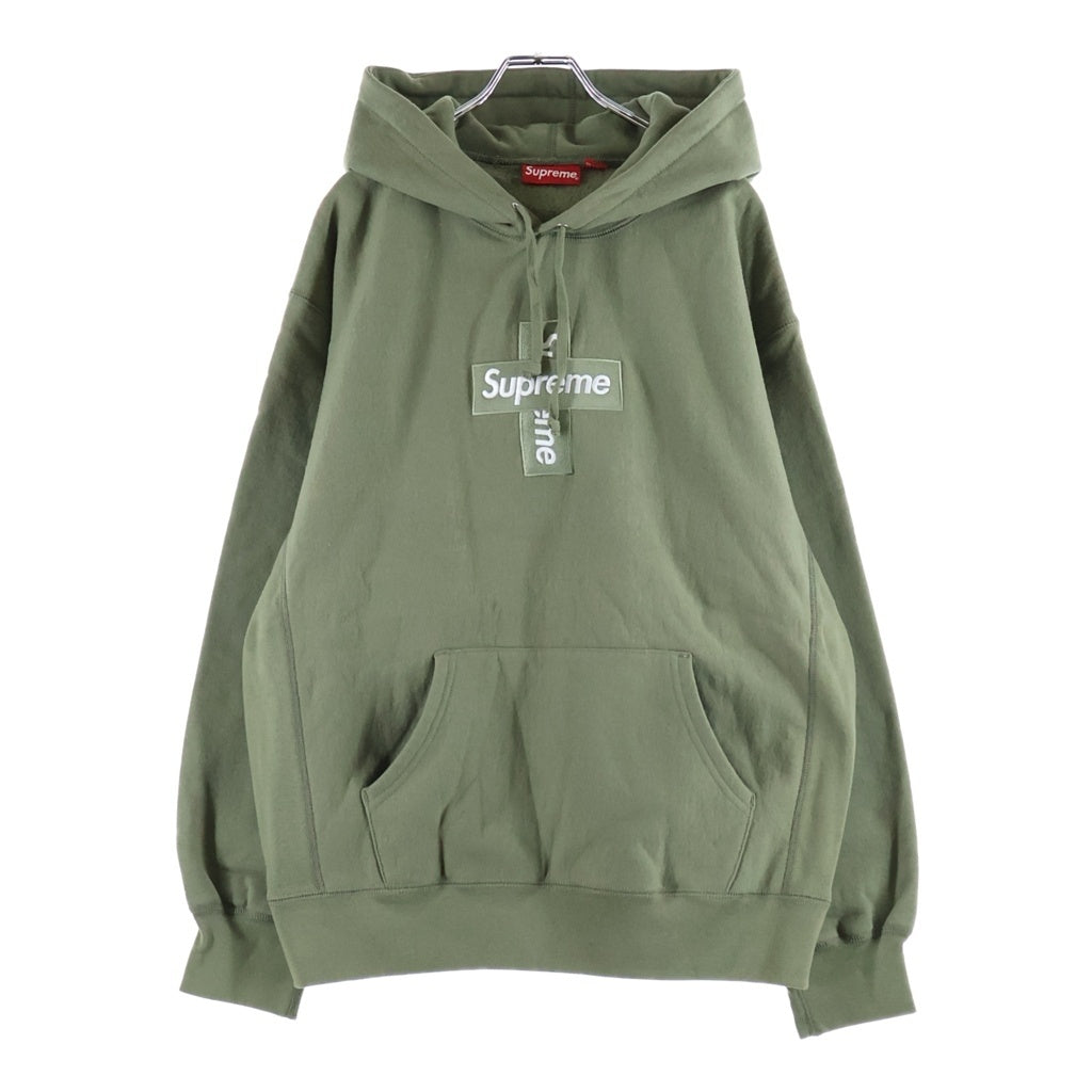 SUPREME(シュプリーム) 20AW Cross Box Logo Hooded Sweatshirt クロスボックスロゴ フーディー プルオーバーパーカー ライト オリーブ