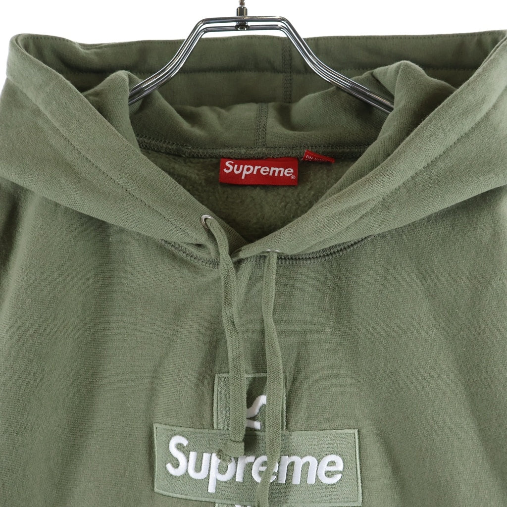 SUPREME(シュプリーム) 20AW Cross Box Logo Hooded Sweatshirt クロスボックスロゴ フーディー プルオーバーパーカー ライト オリーブ