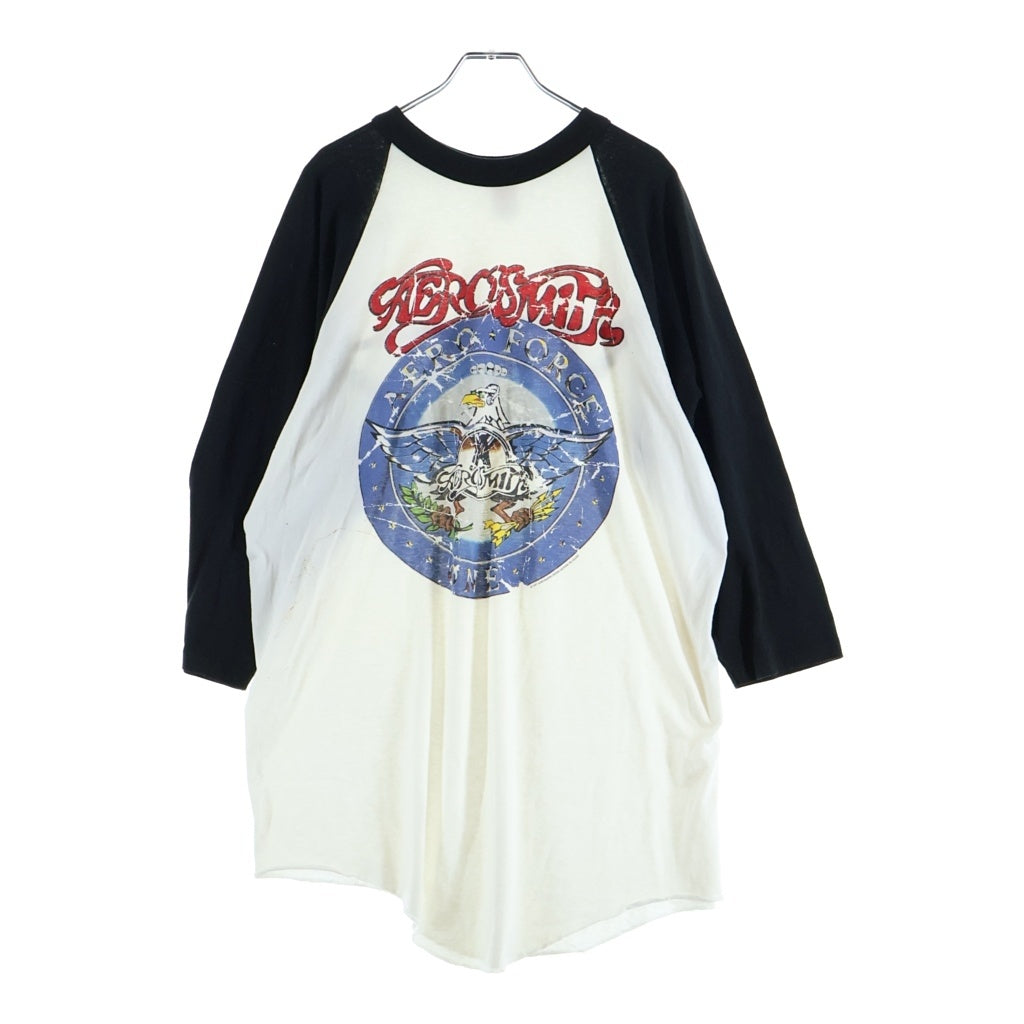 VINTAGE(ヴィンテージ) AEROSMITH lagran SHIRT ラグラン 長袖Tシャツ ホワイト/ブラック