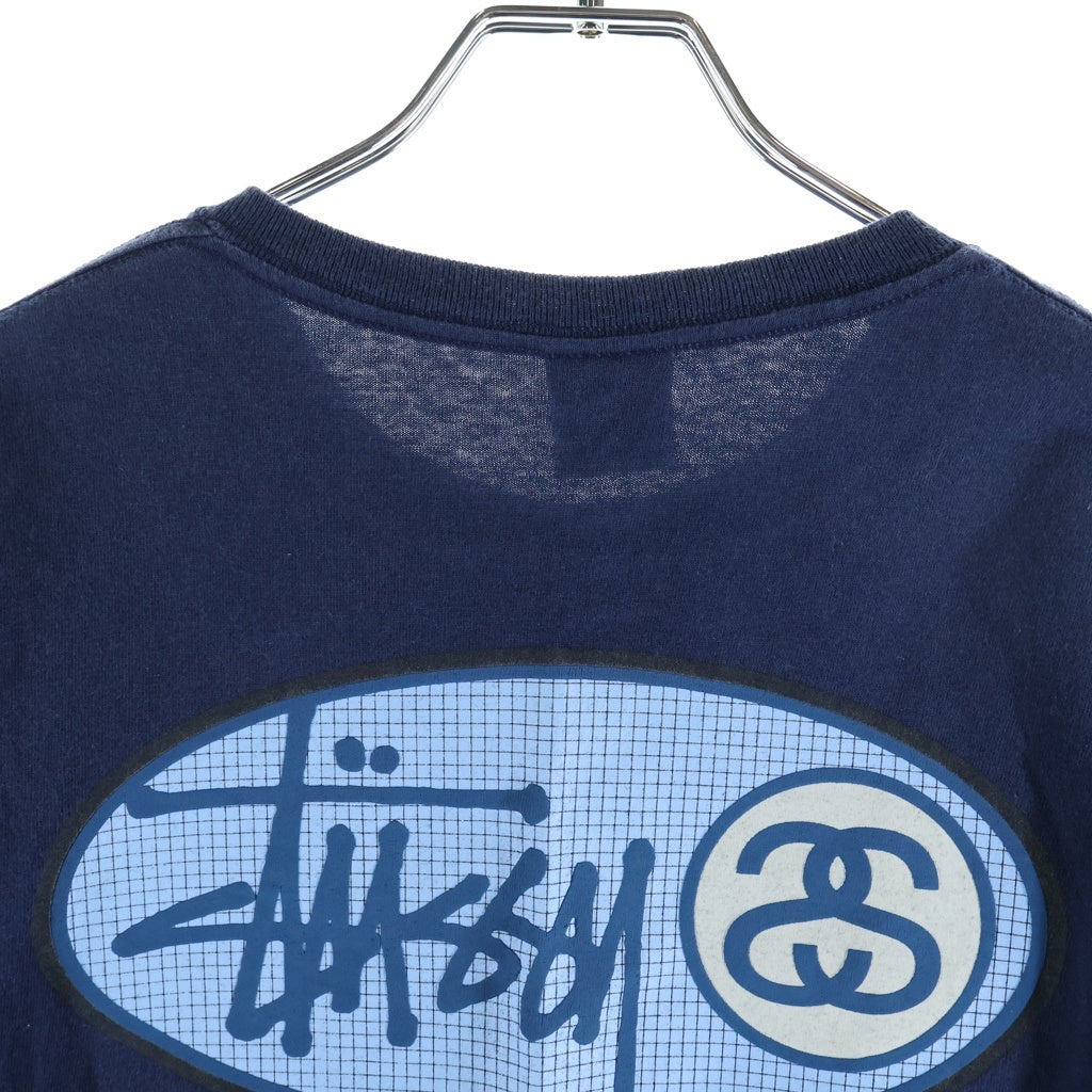 STUSSY(ステューシー) 90S OLD ストック SSリンクロゴプリント 半袖Tシャツ カットソー ネイビー