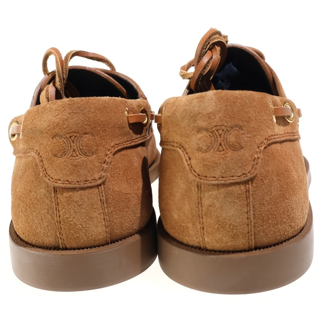 CELINE(セリーヌ) Bateau Dark Havana バトー ダークハバナ レースアップ スエードレザーローファー レディース ブラウン 363585122C