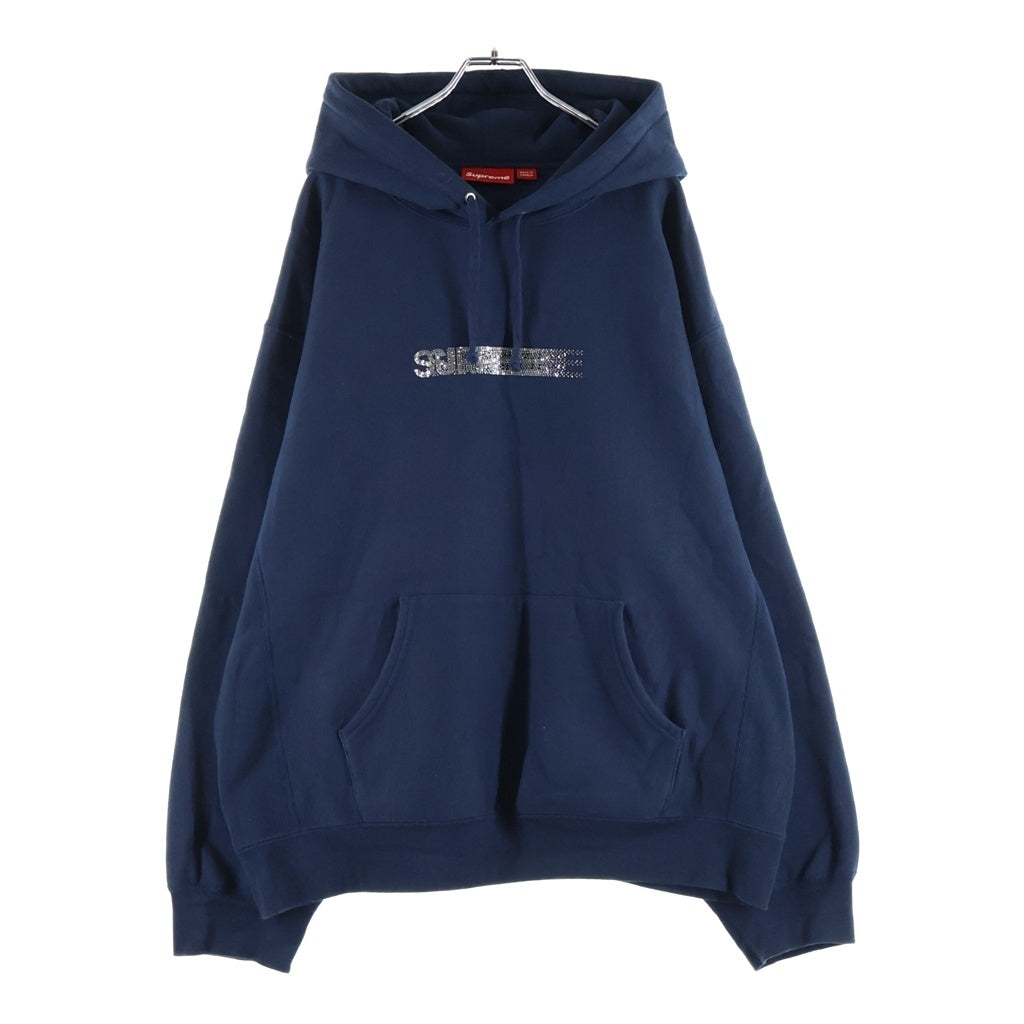 SUPREME(シュプリーム) 25AW Swarovski Motion Logo Hooded Sweatshirt スワロフスキー モーションロゴ スウェット プルオーバーパーカー ネイビー
