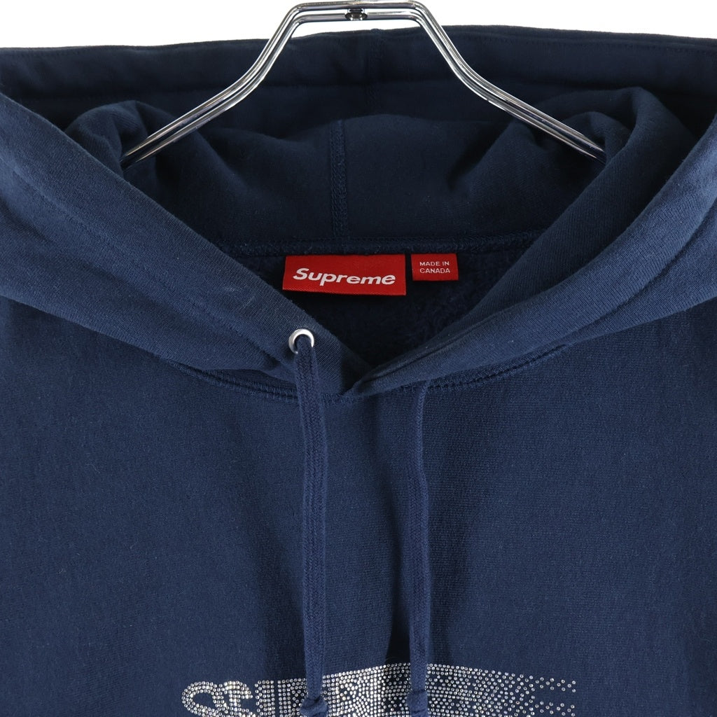 SUPREME(シュプリーム) 25AW Swarovski Motion Logo Hooded Sweatshirt スワロフスキー モーションロゴ スウェット プルオーバーパーカー ネイビー