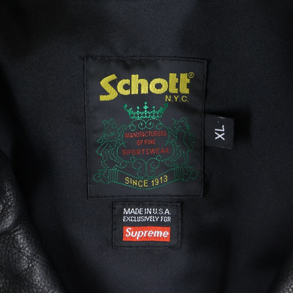 SUPREME(シュプリーム) 25AW x Schott Leather Clip Jacket ショット レザー クリップ ジャケット ブラック