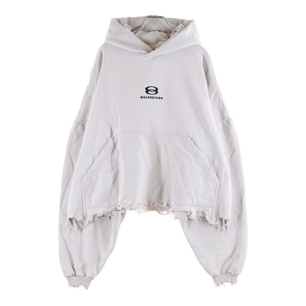 BALENCIAGA(バレンシアガ) 24SS UNITY SPORTS ICON CROPPED HOODIE ユニティスポーツ アイコン クロップド フーディー プルオーバーパーカー ホワイト 783397 TQVB2