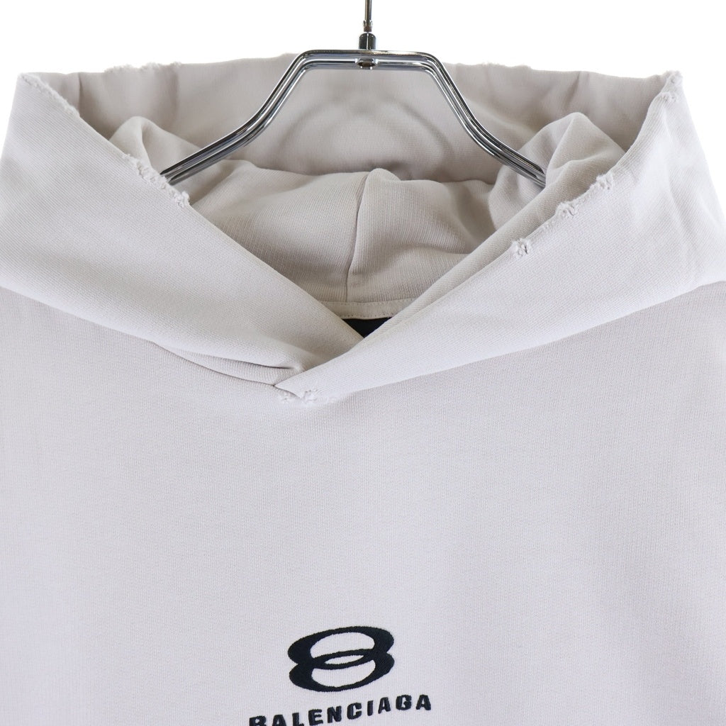 BALENCIAGA(バレンシアガ) 24SS UNITY SPORTS ICON CROPPED HOODIE ユニティスポーツ アイコン クロップド フーディー プルオーバーパーカー ホワイト 783397 TQVB2