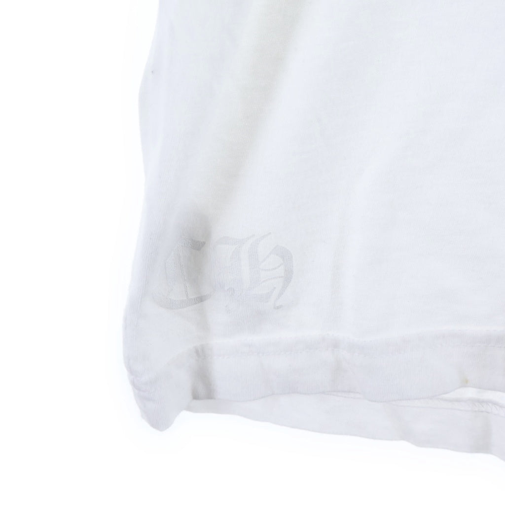 CHROME HEARTS(クロムハーツ) SCROLL LABEL S/S TEE スクロールラベル チェストポケット バックロゴプリント クルーネック半袖Tシャツ カットソー ホワイト