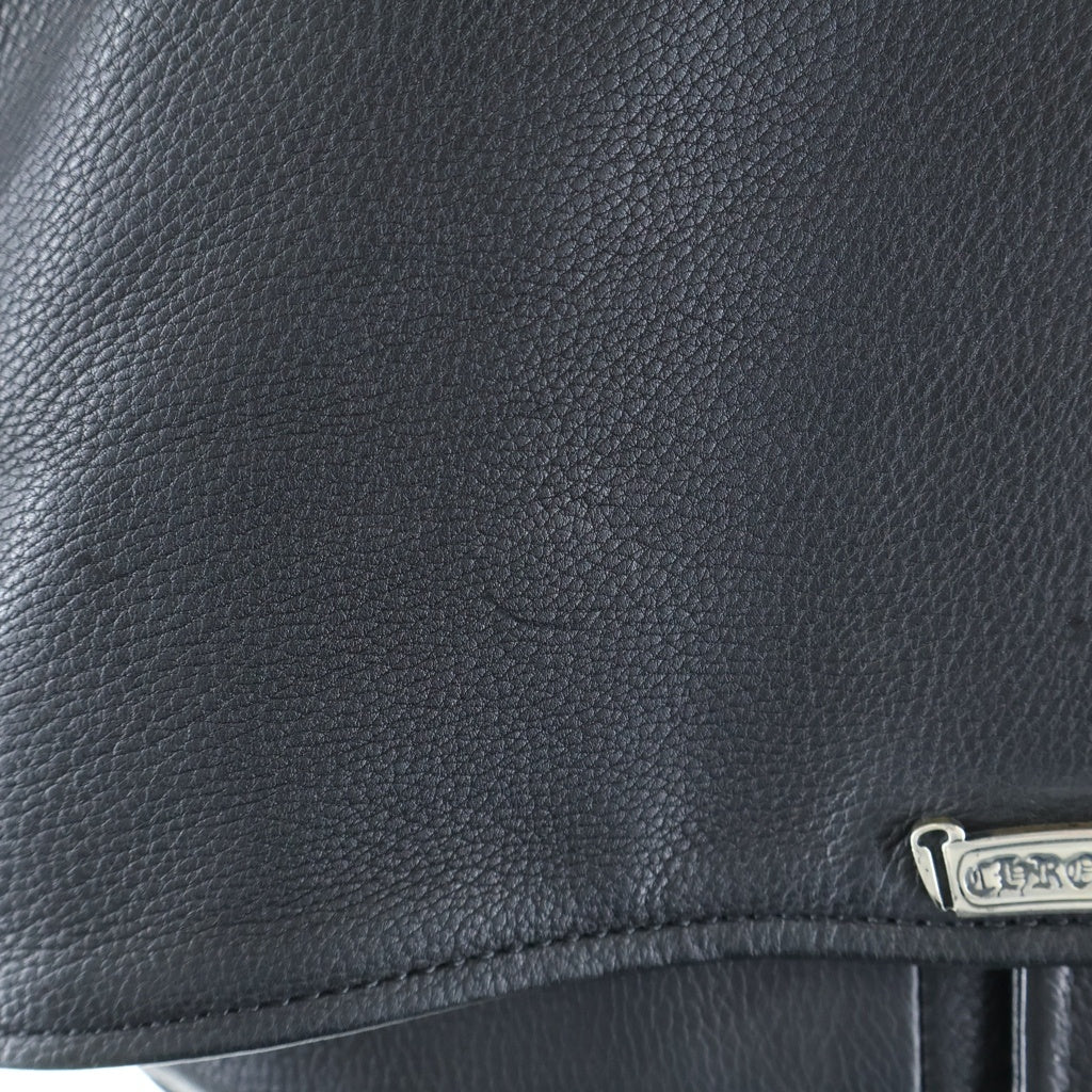 CHROME HEARTS(クロムハーツ) CH CRS LG JJ DEAN バックラージクロス付き JJディーン ダガージップライダースレザージャケット ブラック/シルバー