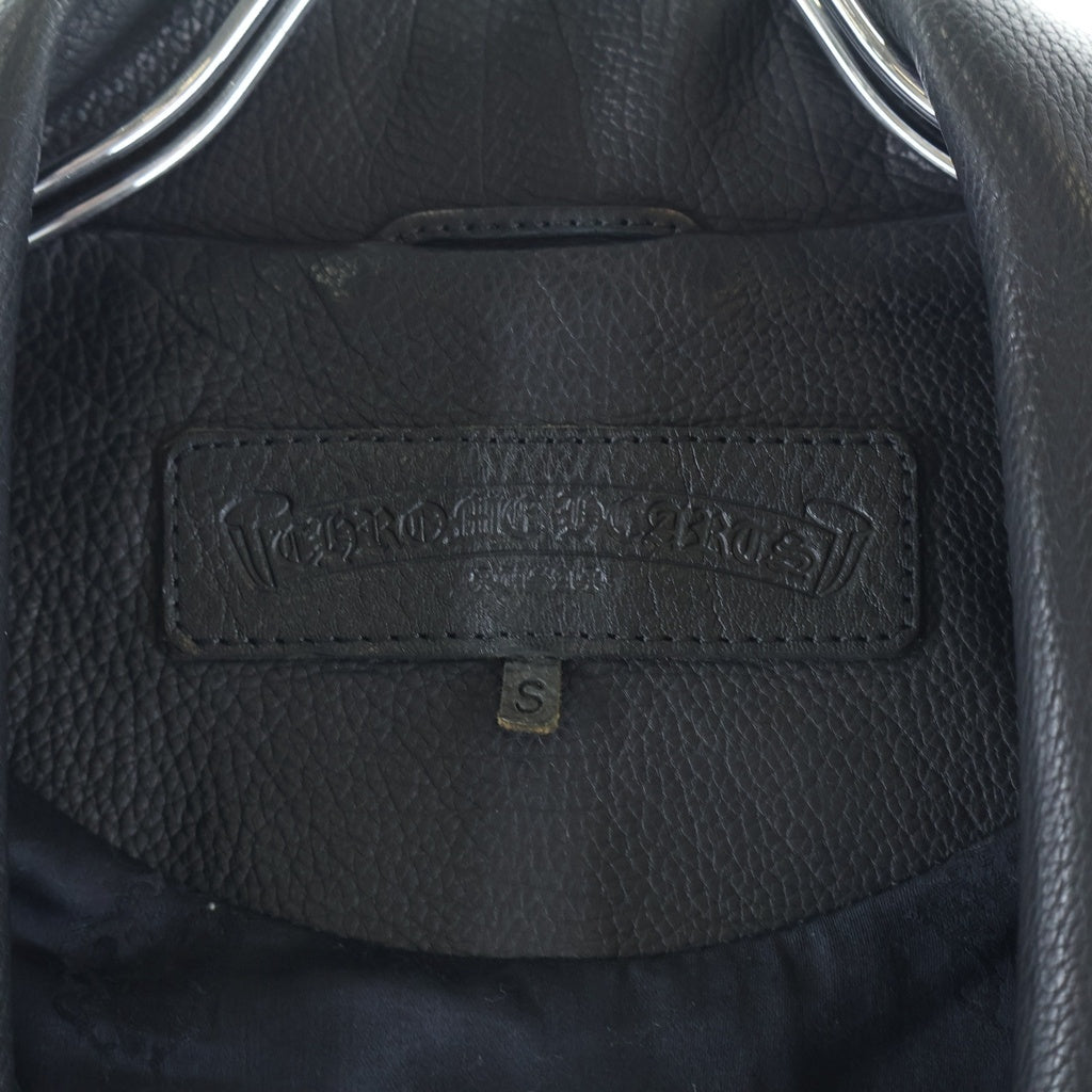 CHROME HEARTS(クロムハーツ) CH CRS LG JJ DEAN バックラージクロス付き JJディーン ダガージップライダースレザージャケット ブラック/シルバー