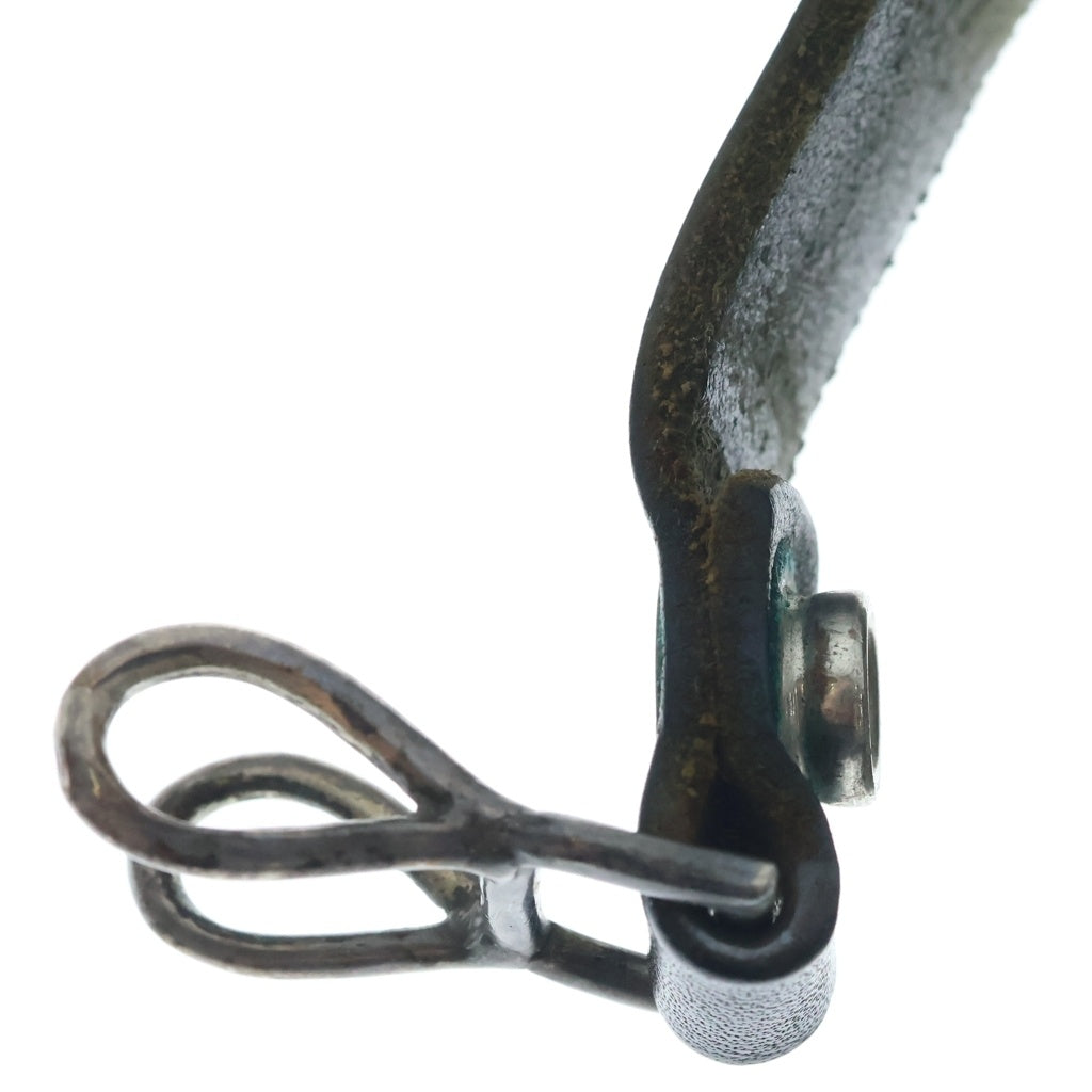 CHROME HEARTS(クロムハーツ) BELT LOOP クロスボールボタンレザーベルトループ シルバー/ブラック BCA397
