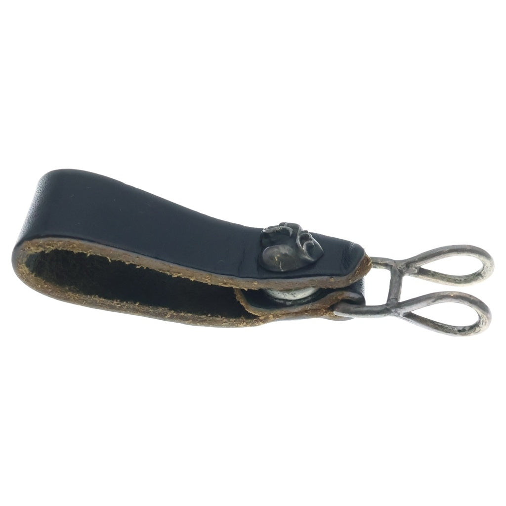 CHROME HEARTS(クロムハーツ) BELT LOOP ハートボタンレザーベルトループ シルバー/ブラック