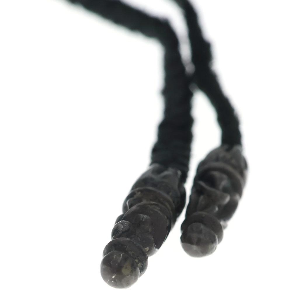 CHROME HEARTS(クロムハーツ) LEATHER BRAID スクロールレザーブレード ネックレス ブラック/シルバー
