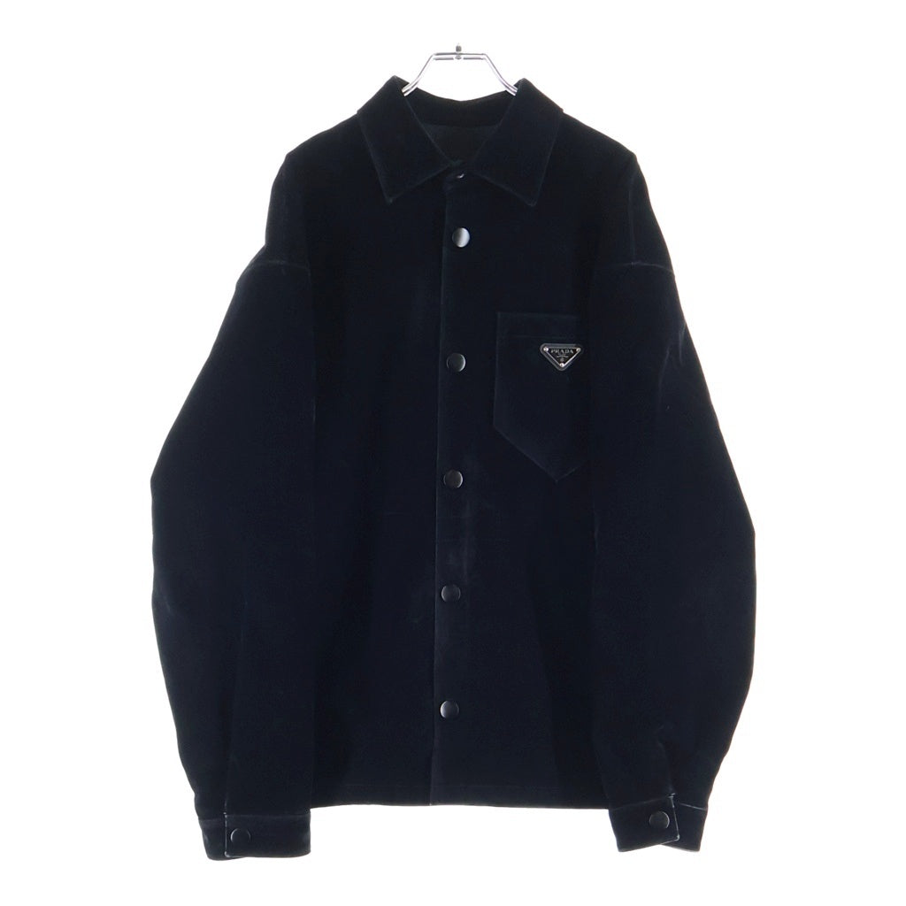 PRADA(プラダ) 23SS ヴェルベットシャツジャケット ブラック SC657 S231 12HO